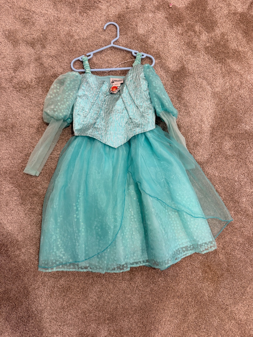 Disney Ariel Little Mermaid Costume Dress Girls Small Aqua Princess